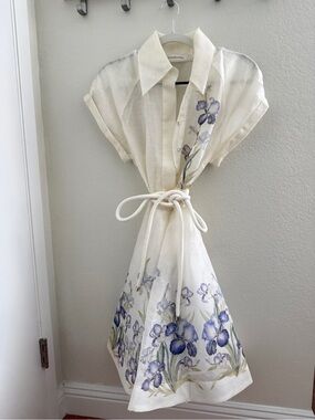 zimmermann verity floral linen dress ZIMMERMANN Verity Dress Floral Linen Size M